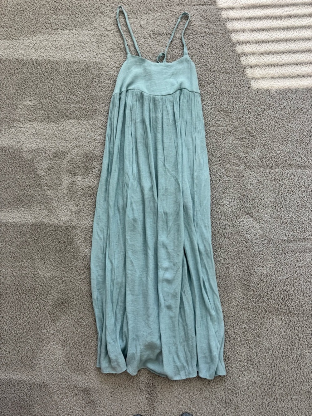 Women's light blue Maxi Skirt with Adjustable Straps